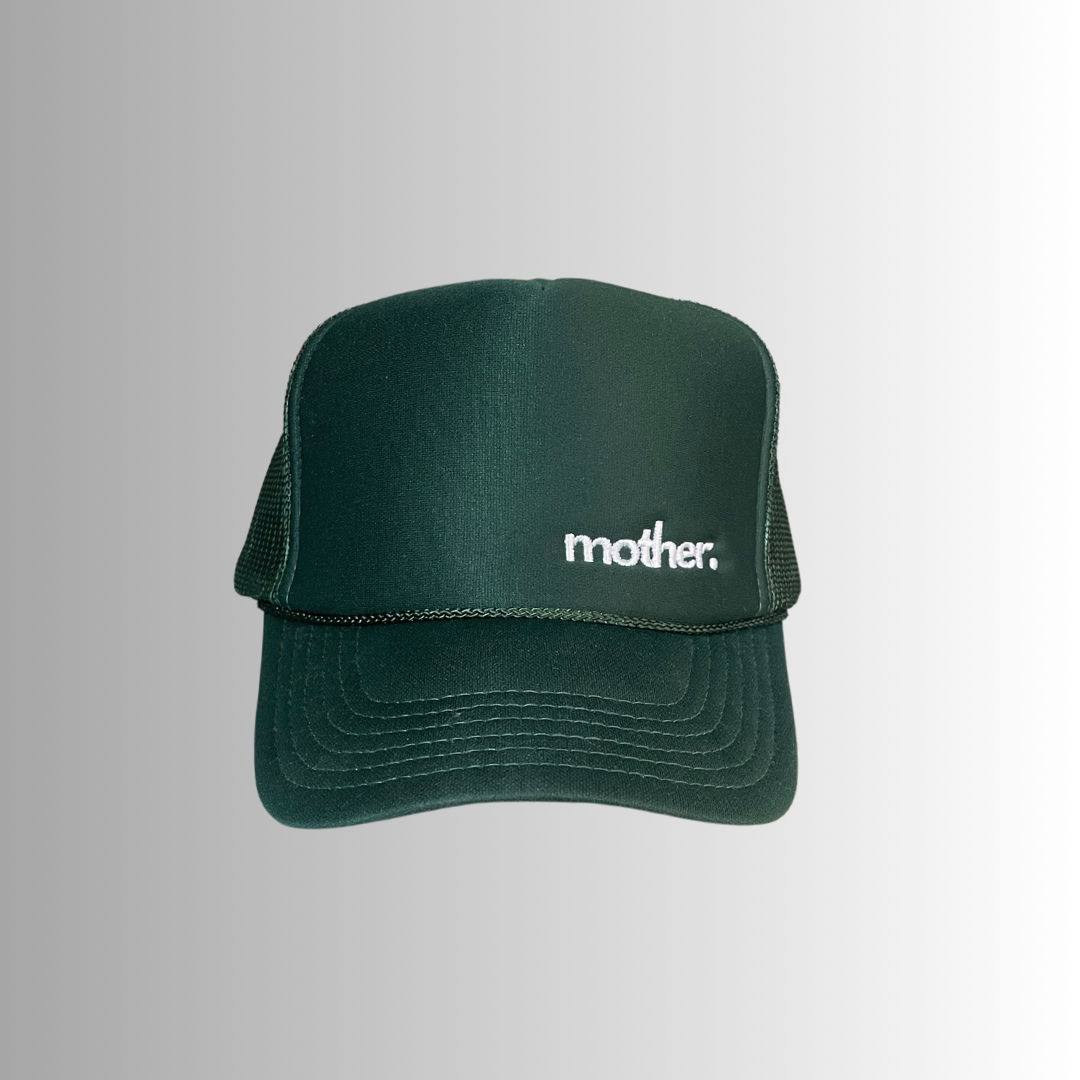 The Mini Mother Embroidered Women's Trucker Hat - Forest Green