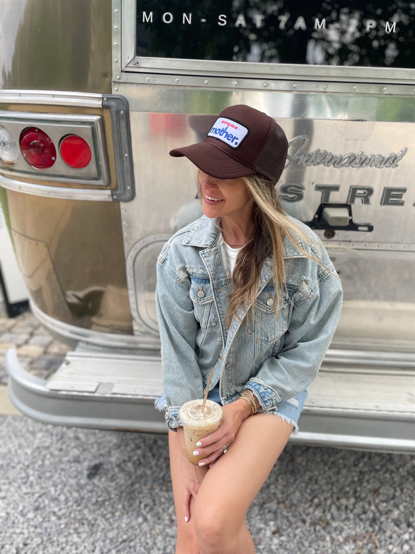 Strong as a mother® Patch Trucker Hat - Mocha