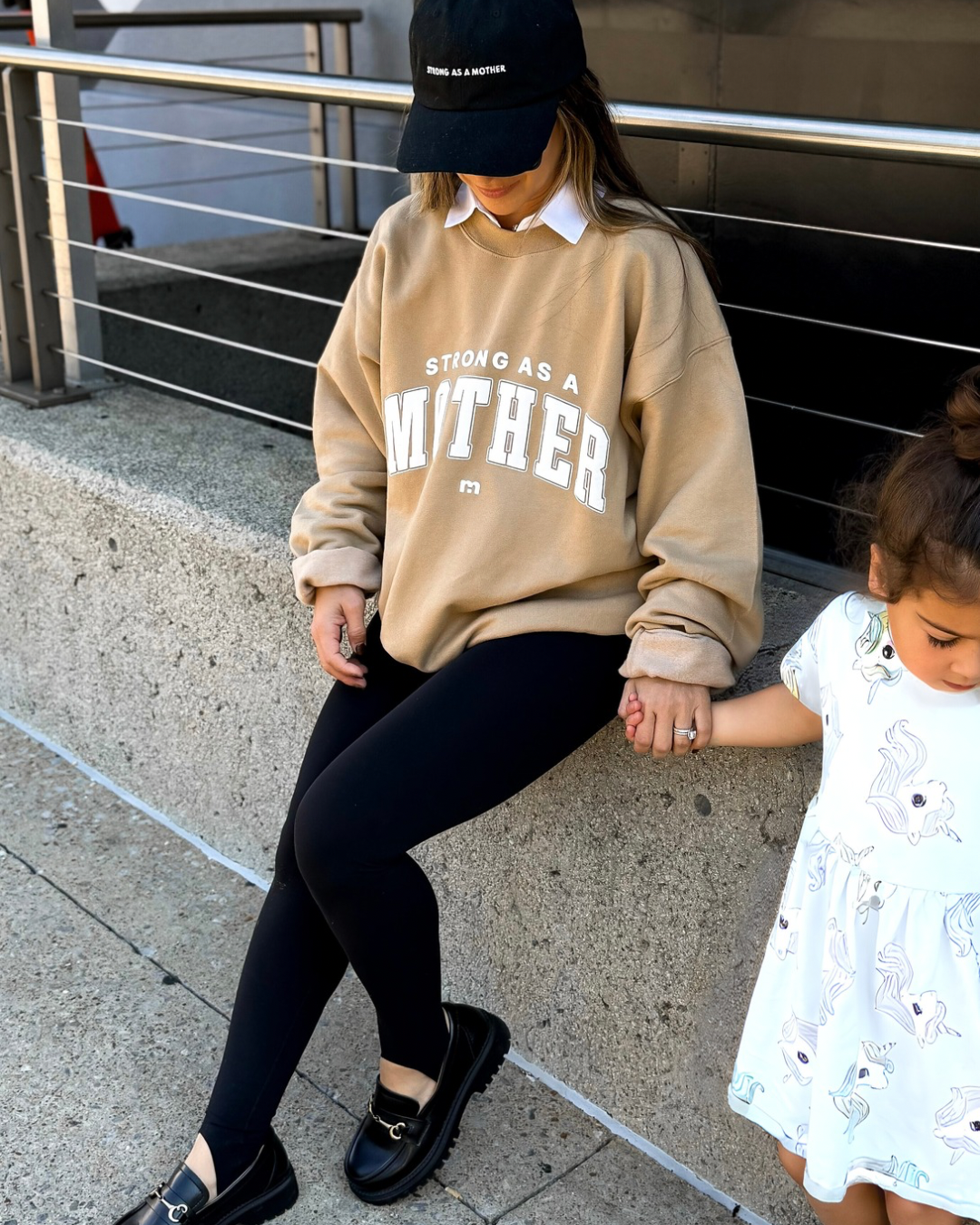 Strong as a mother® Varsity Sweatshirt- Khaki