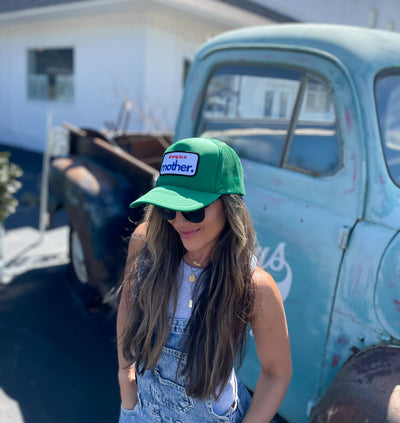 Strong as a Mother Patch Trucker Hat - Kelly Green