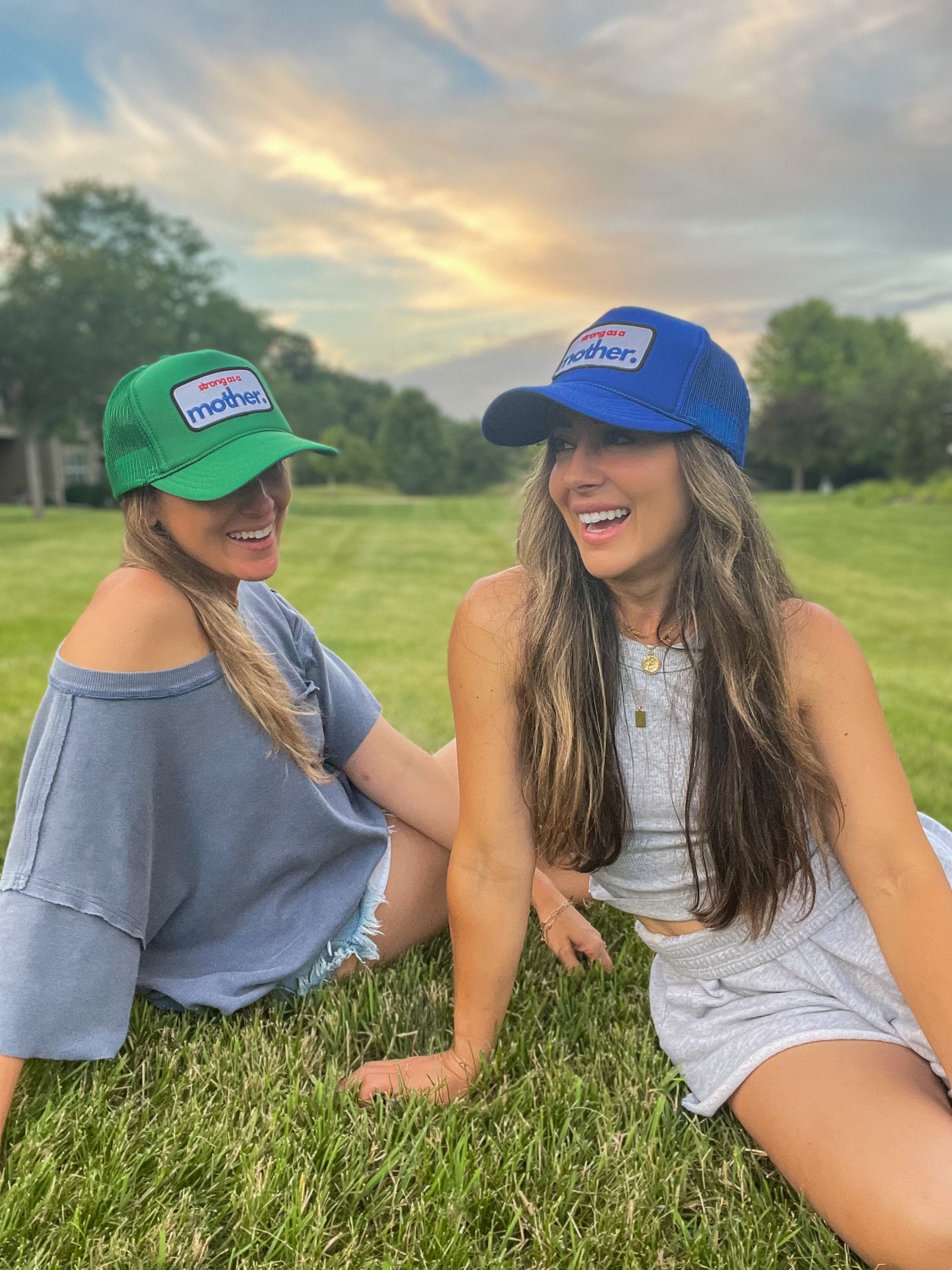 Strong as a Mother Patch Trucker Hat - Kelly Green