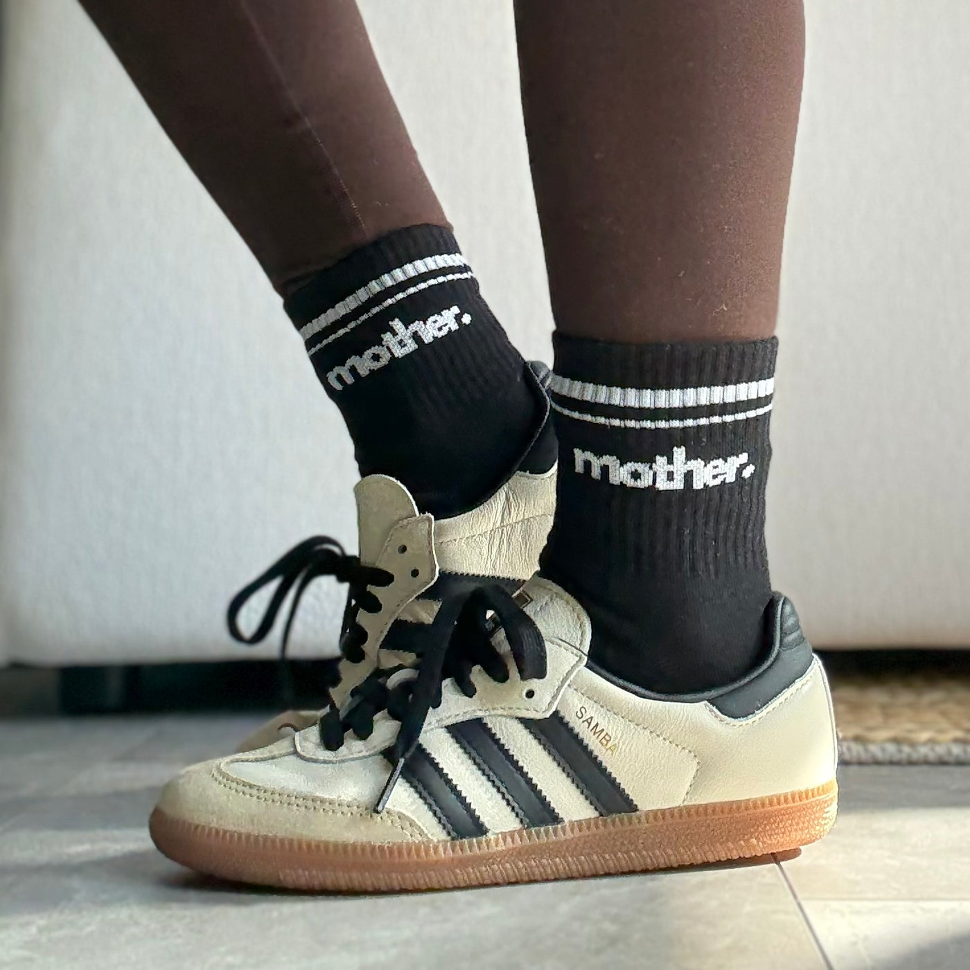 Mother. Throwback Half Crew Striped Socks