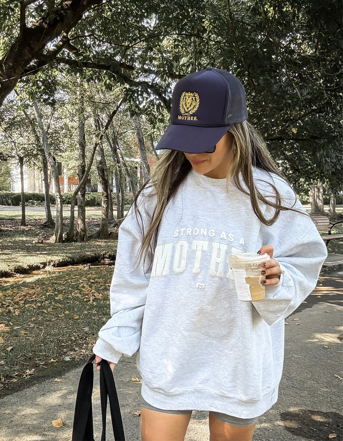 Strong as a mother® Varsity Sweatshirt- Gray