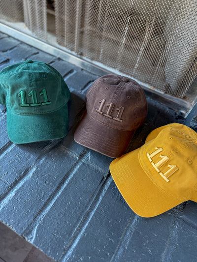 111 Embroidered Dad Hat - Brown