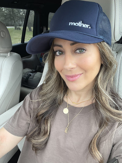 The Mini Mother Embroidered Women's Trucker Hat - Navy