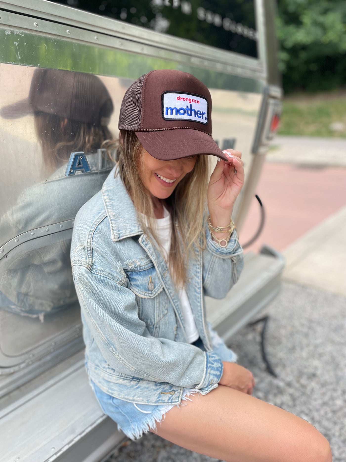 Strong as a mother® Patch Trucker Hat - Mocha