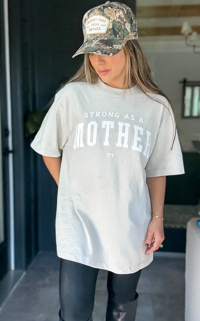 Oversized Varsity Layering Tee - Stone