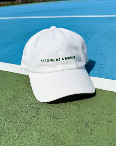 Strong as a mother® Embroidered Dad Hat - White