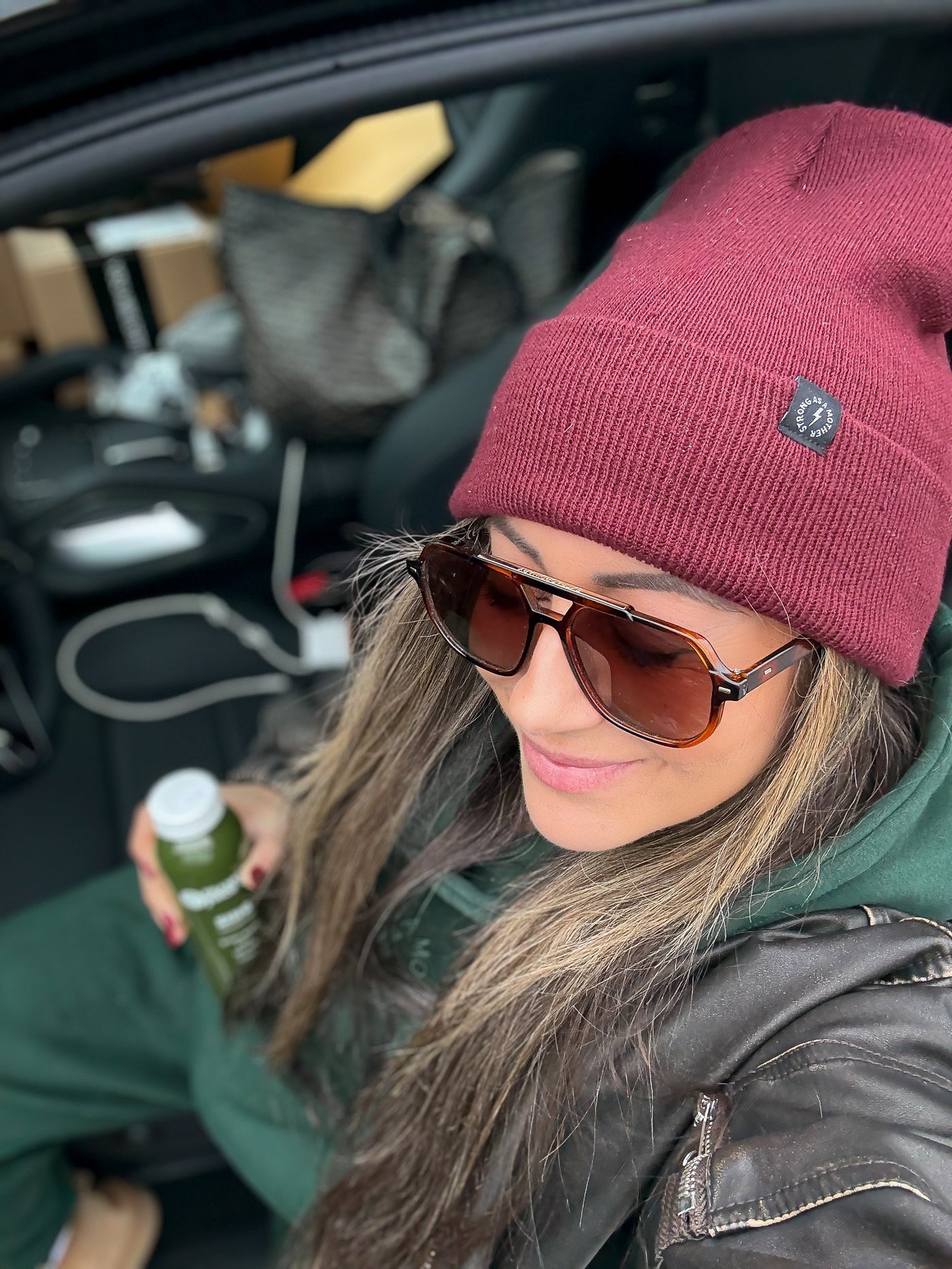 Strong as a mother® Beanie - Burgundy