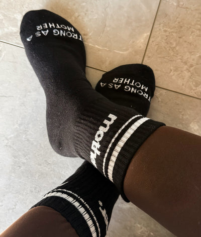 Mother. Throwback Half Crew Striped Socks