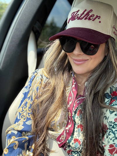 Strong as a Mother® Canvas Hat - Burgundy