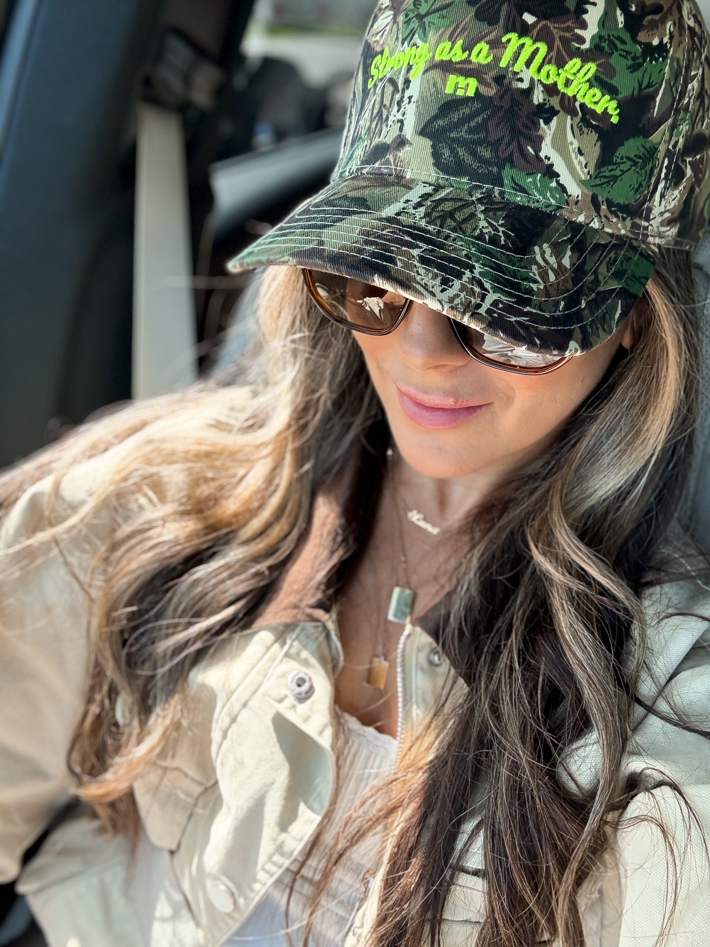 Strong as a mother® Script Canvas Hat - Camo