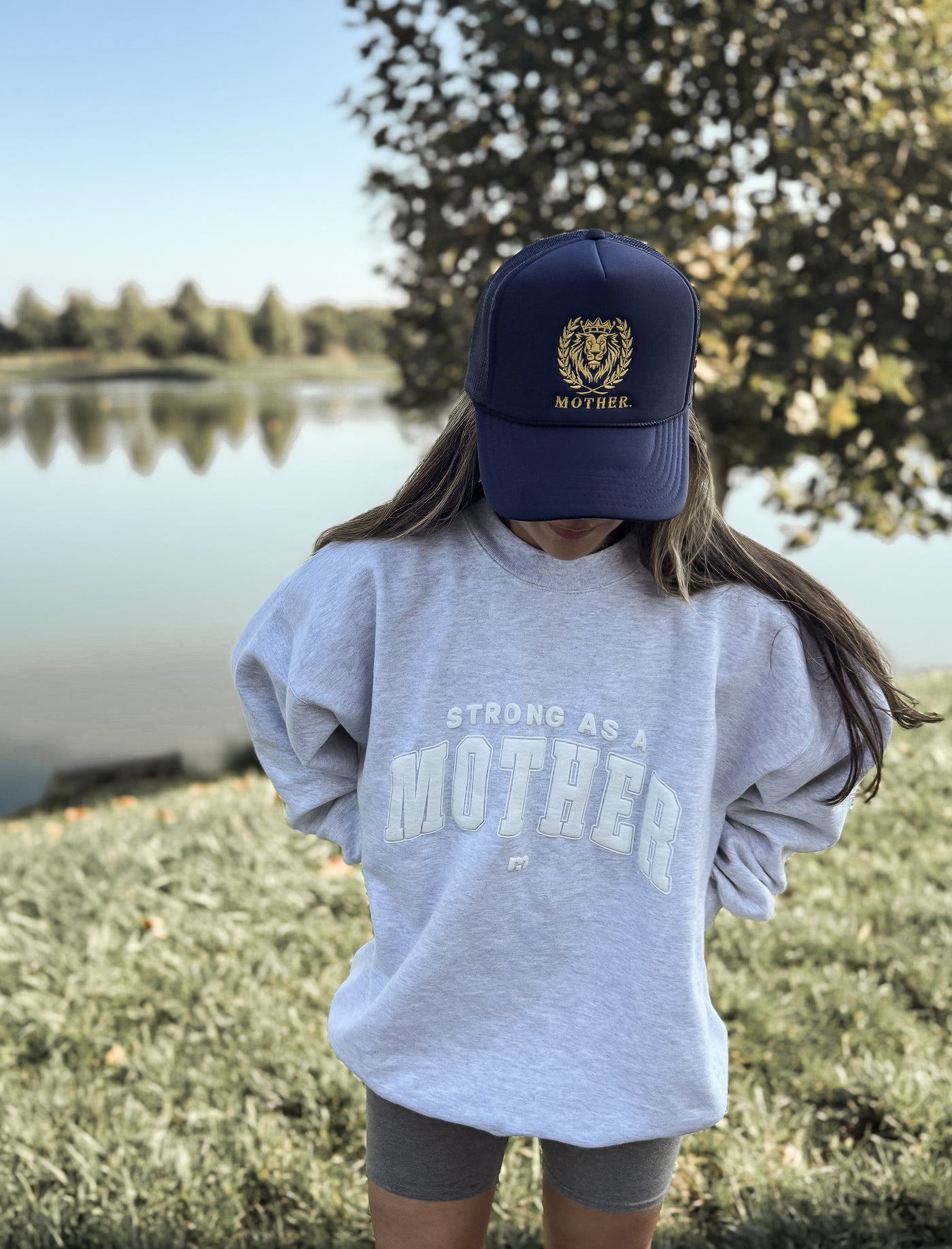 Strong as a mother® Varsity Sweatshirt- Gray