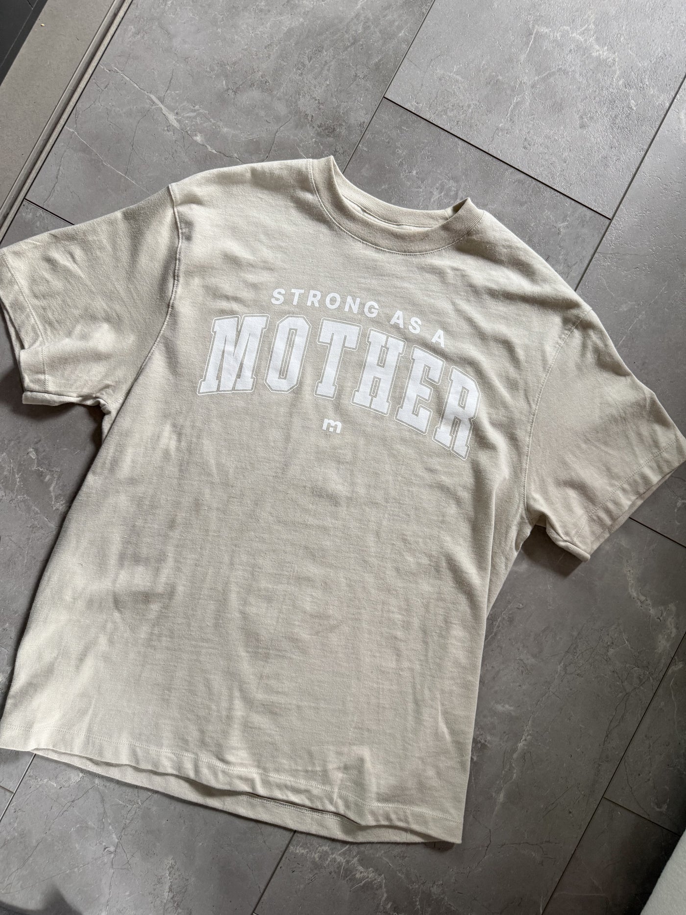 Oversized Varsity Layering Tee - Stone