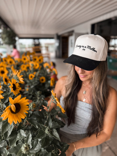 Strong as a mother® Script Canvas Hat - Natural/Black