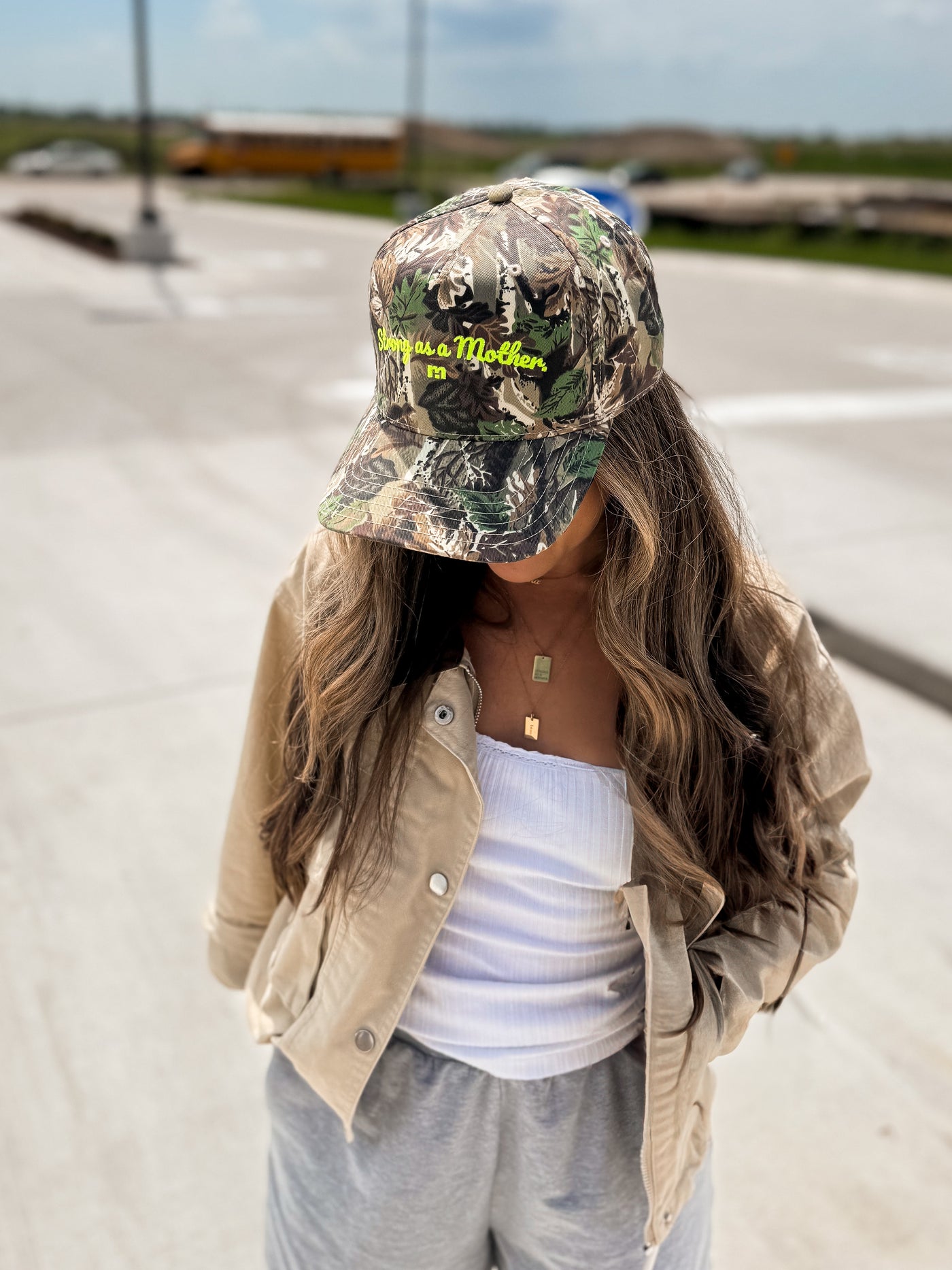 Strong as a mother® Script Canvas Hat - Camo