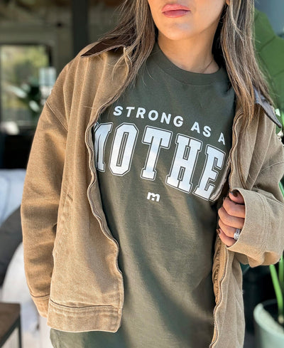 Oversized Varsity Layering Tee - Olive