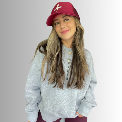 Mother Strong Printed Trucker Hat - Maroon