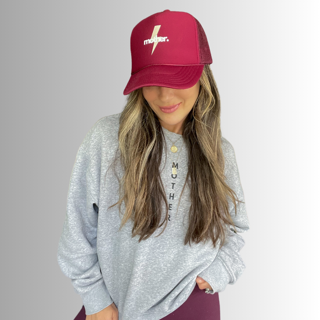 Mother Strong Printed Trucker Hat - Maroon