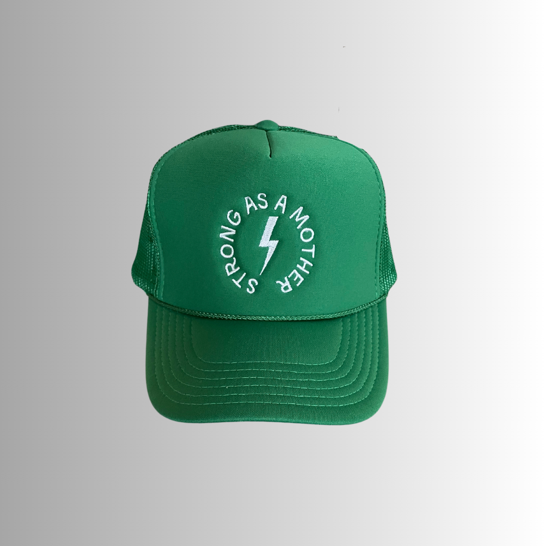 Strong as a mother Embroidered Trucker Hat - Kelly Green