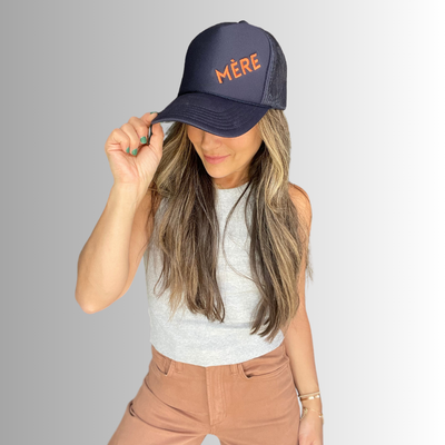 MÉRE - Embroidered Trucker Hat - Navy