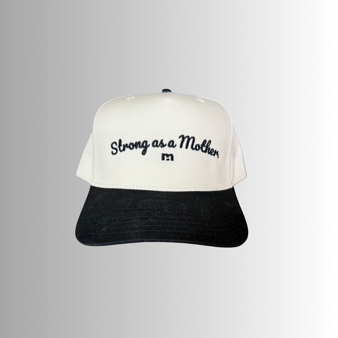 Strong as a mother® Script Canvas Hat - Natural/Black