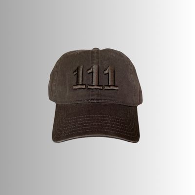 111 Embroidered Dad Hat - Brown