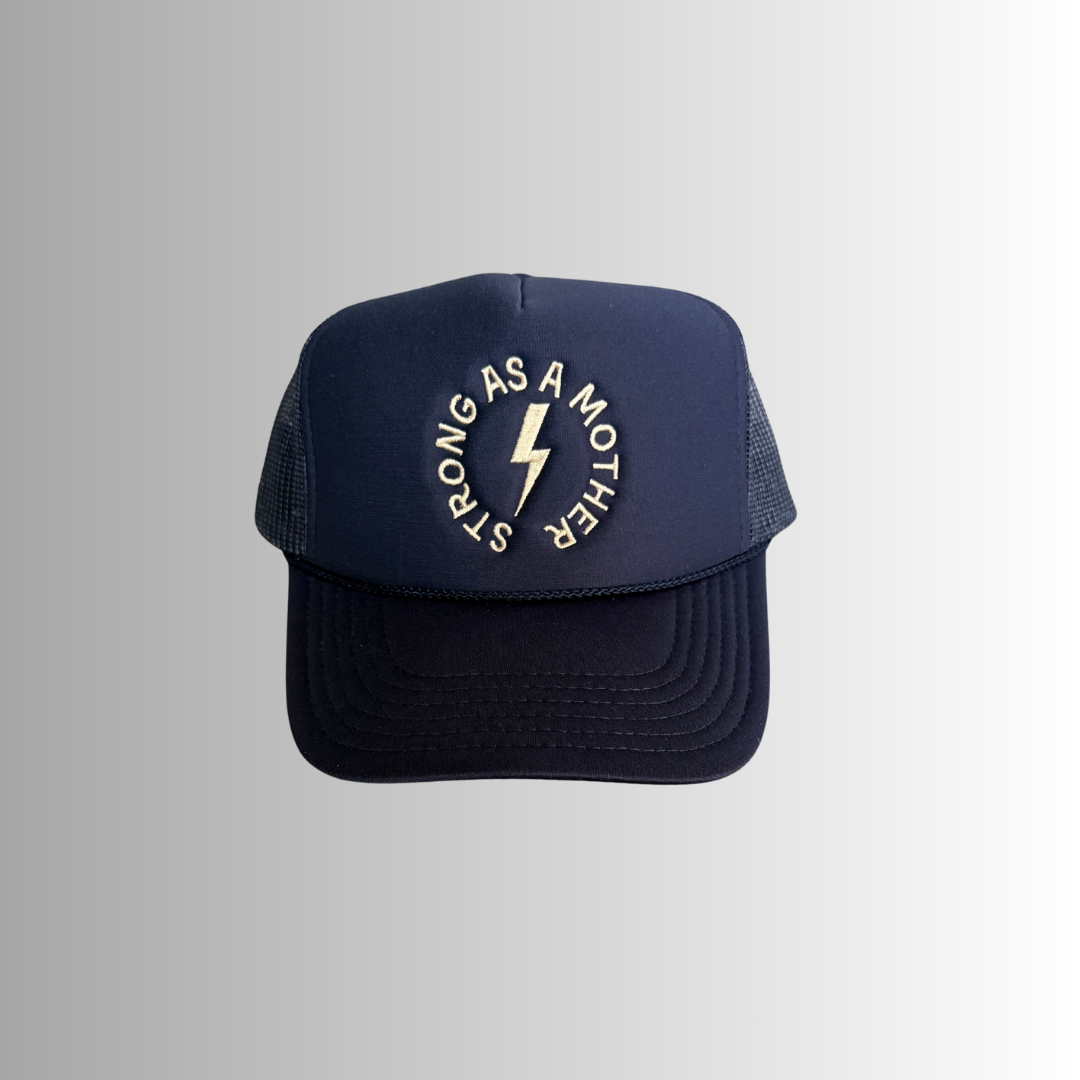 Strong as a mother® Embroidered Trucker Hat - Navy