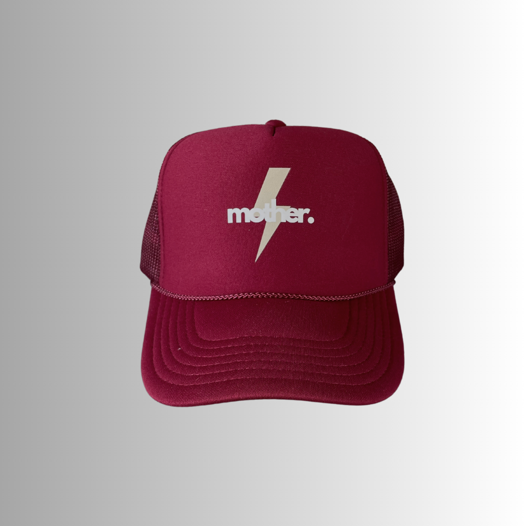 Mother Strong Printed Trucker Hat - Maroon