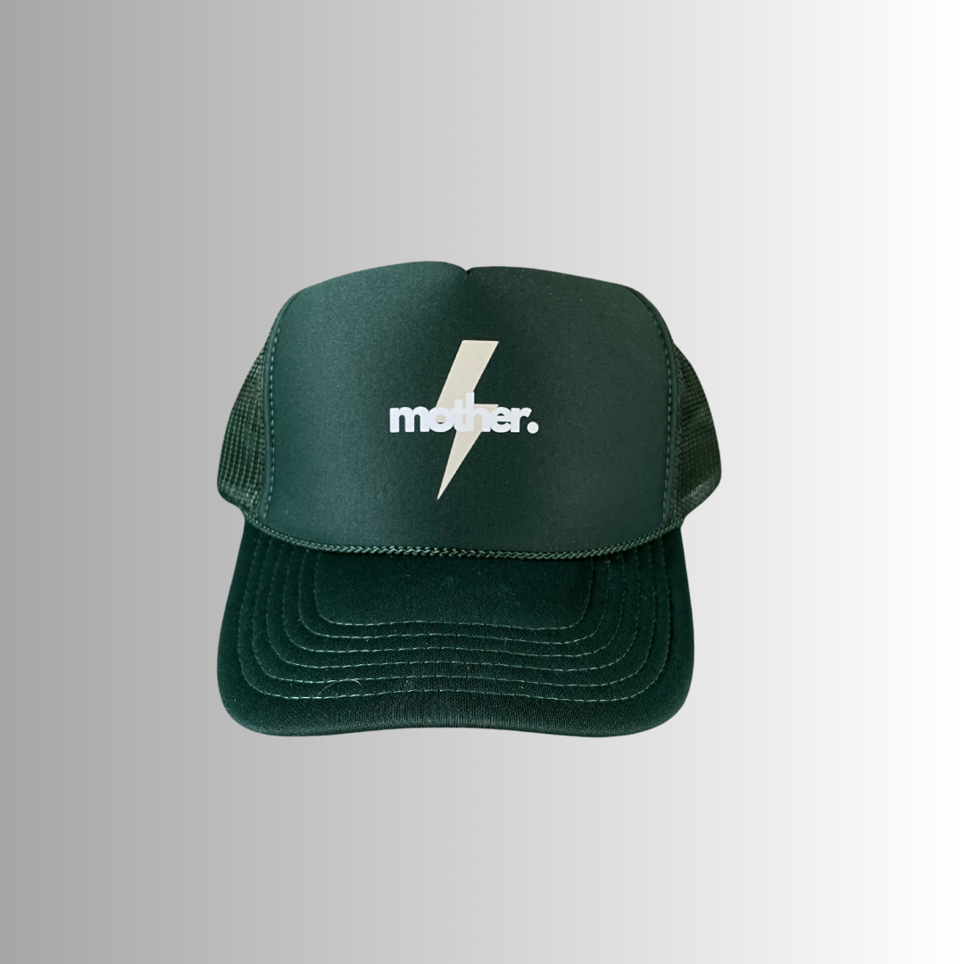 Mother Strong Printed Trucker Hat - Forest Green