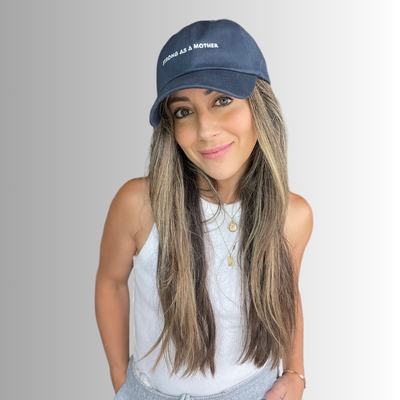 Strong as a mother Embroidered Dad Hat - Navy