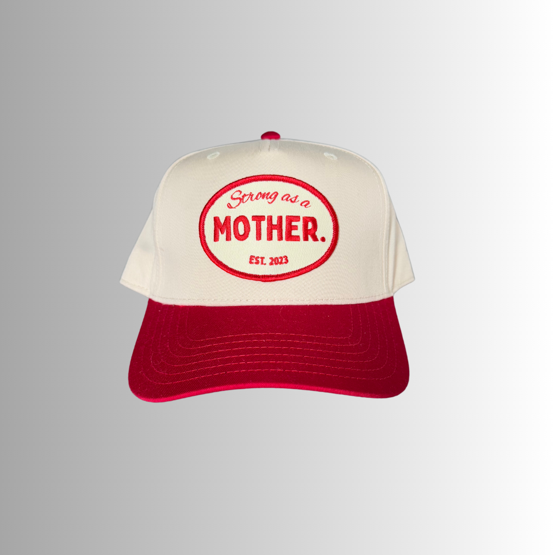 VINTAGE Mother Canvas Patch Hat - Red/Cream