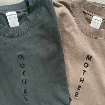Mother Embroidered Oversized Tshirt - Faded Black