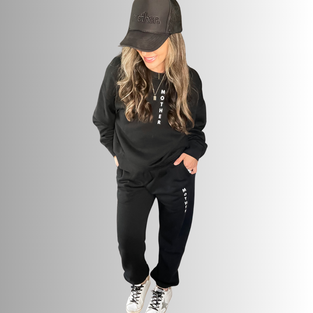 Mother Printed Sweatpants - Black