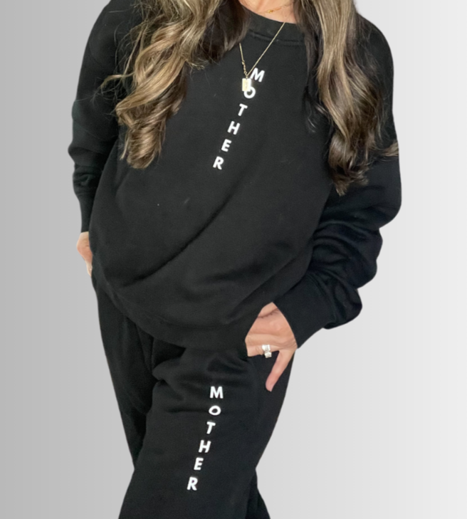 Mother Printed Sweatpants - Black