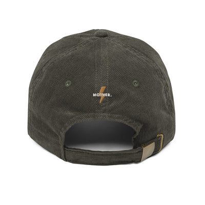 Vintage Embroidered Corduroy Dad Hat - Olive